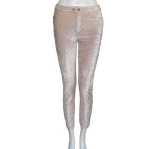 WE THE FREE Crushed Velvet Pants, 25, Champagne, Slim/Skinny, Stretch, Pockets